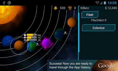 Solar system view, with an orange star