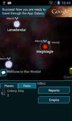 Star selected, showing fleets around the star