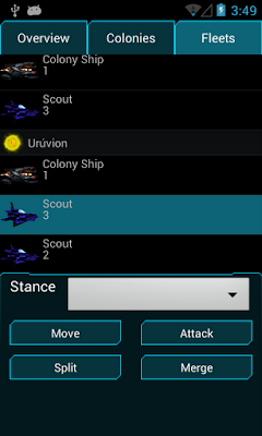 The 'Fleets' tab of the Empire overview