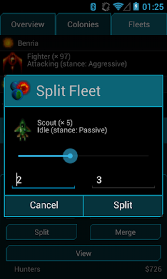 Fleet Split dialog