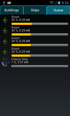 Queue tab with a bunch of ships in progress