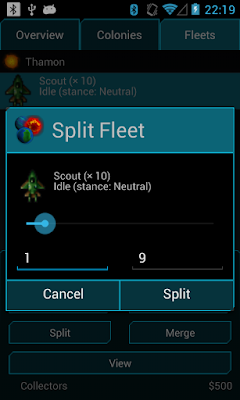 Split fleet dialog